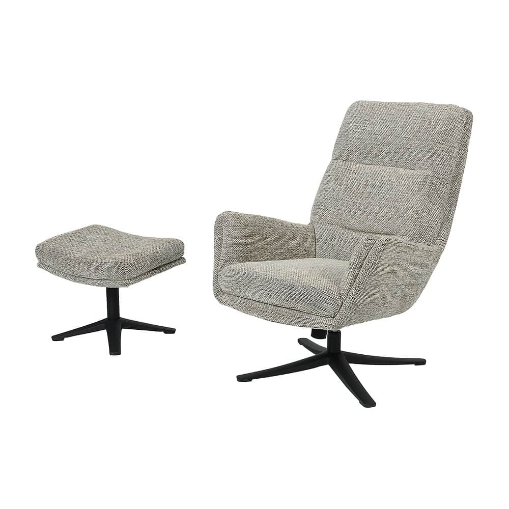 Fauteuil pivotant avec repose-pieds Jazz beige ASTELLA