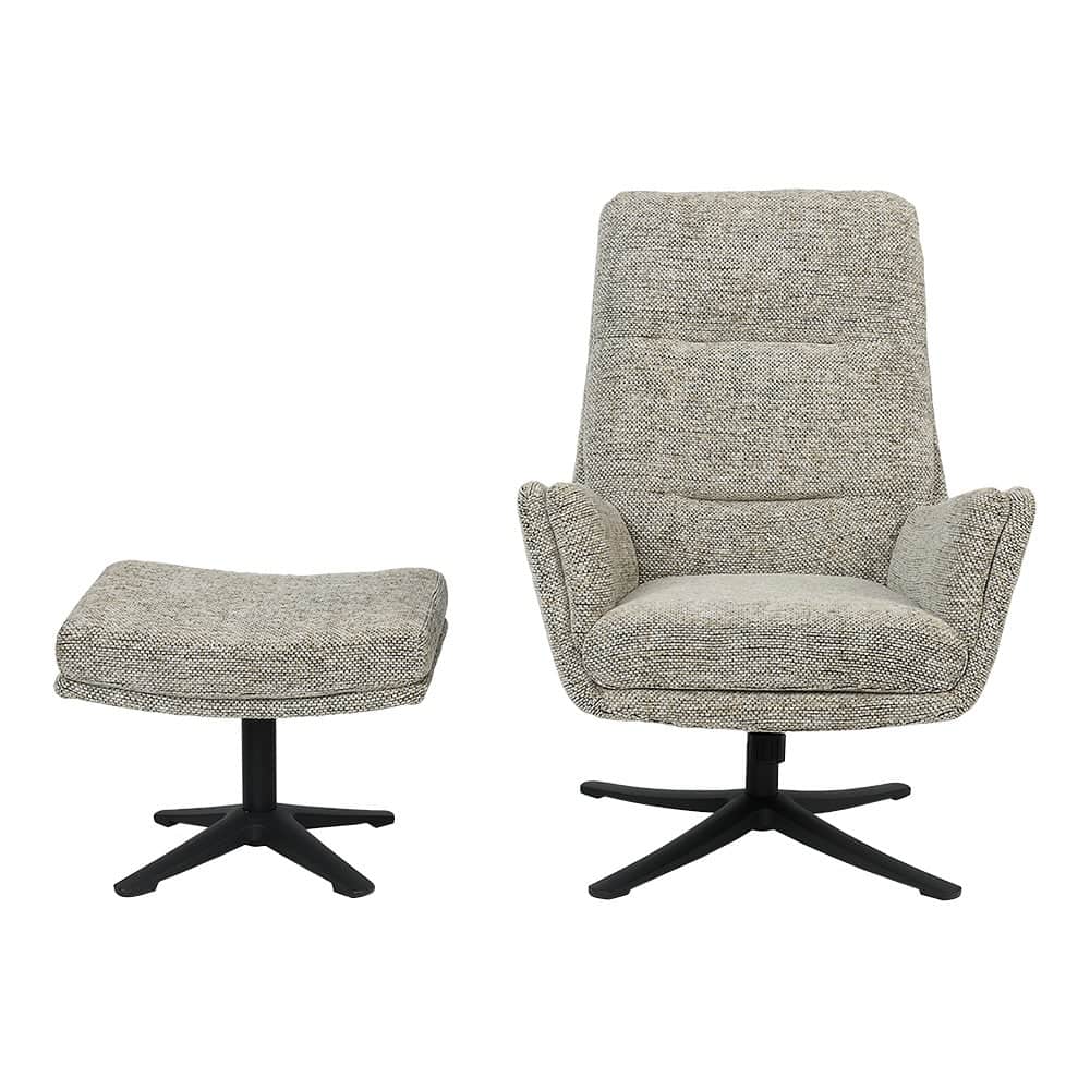 Fauteuil pivotant avec repose-pieds Jazz beige ASTELLA