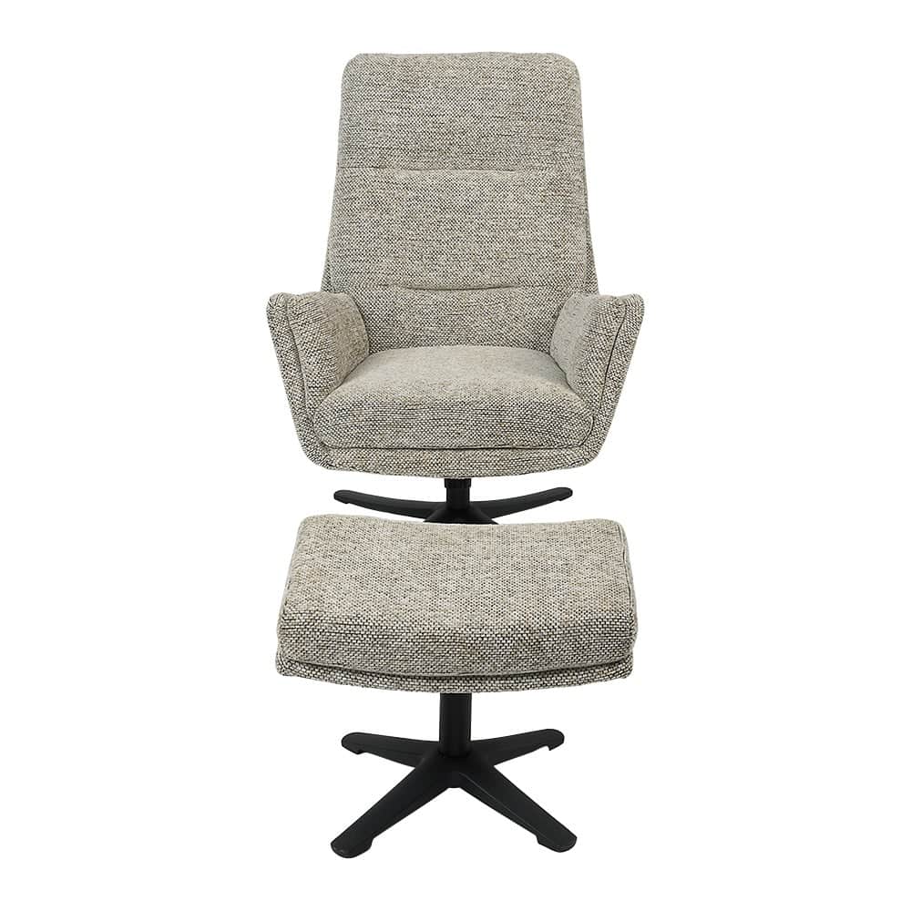 Fauteuil pivotant avec repose-pieds Jazz beige ASTELLA