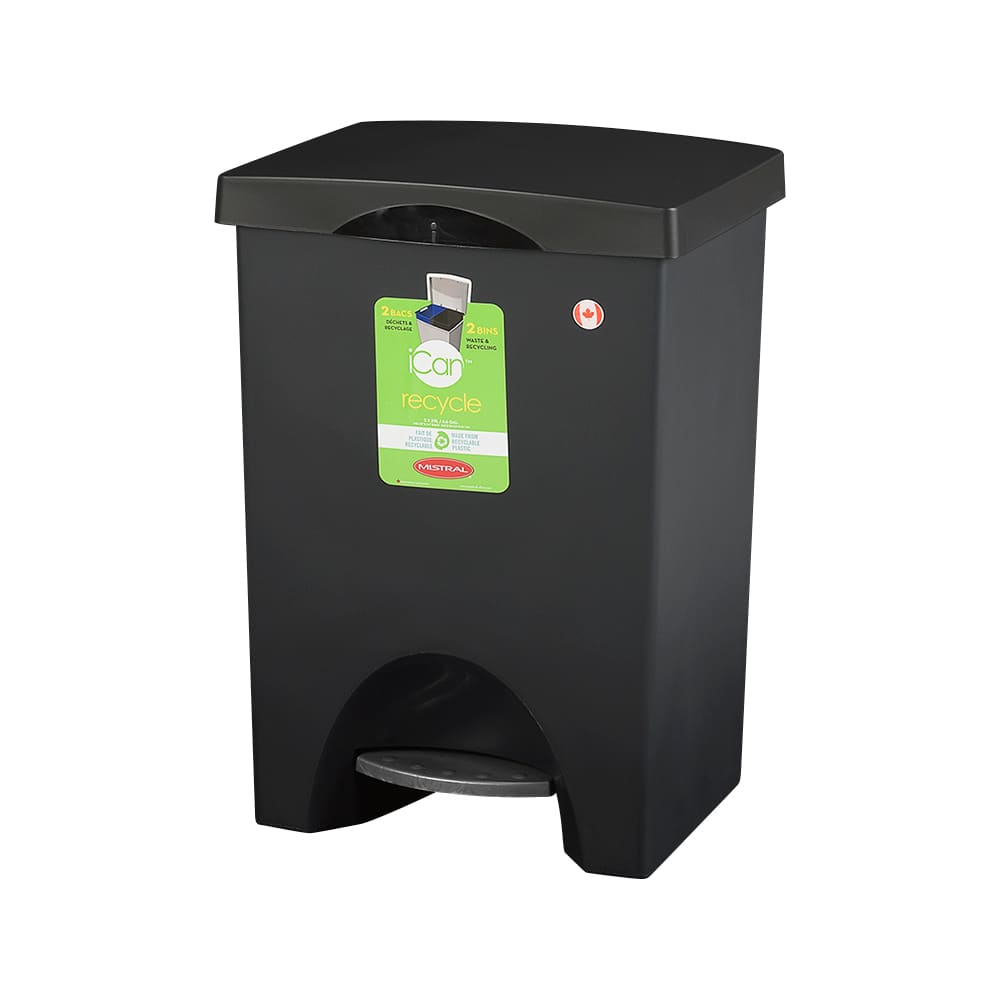 Poubelle double à pédale noire 2 x 25 L MISTRAL