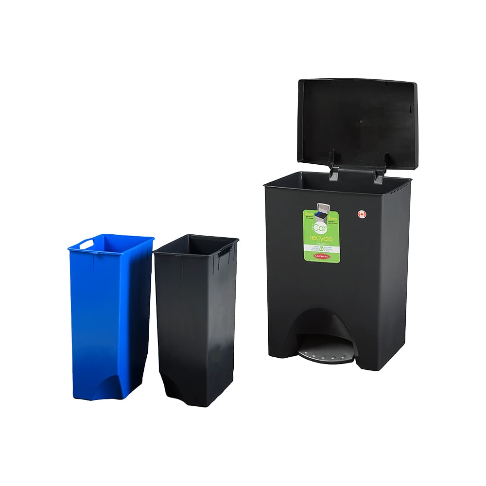 Poubelle double à pédale noire 2 x 25 L MISTRAL