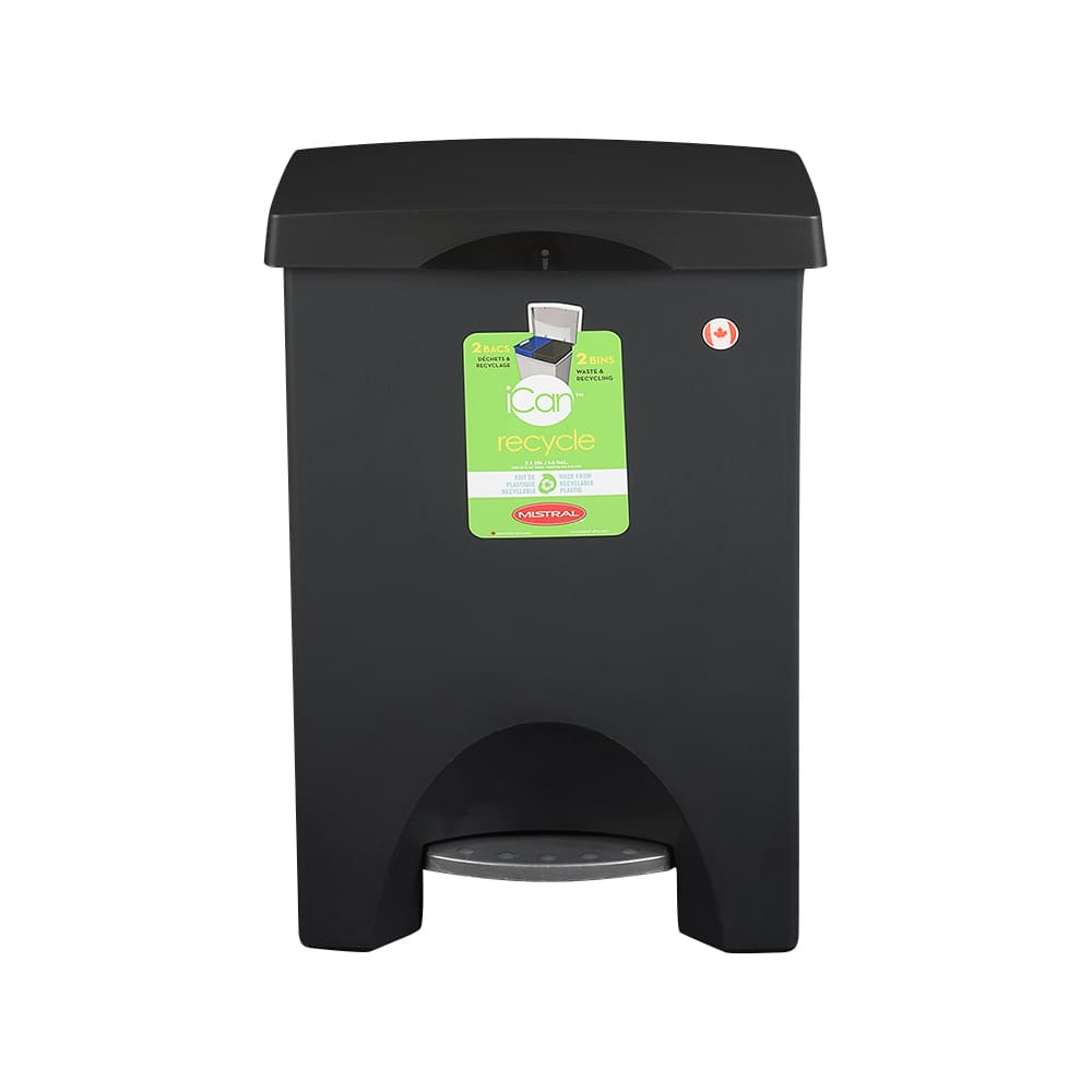 Poubelle double à pédale noire 2 x 25 L MISTRAL