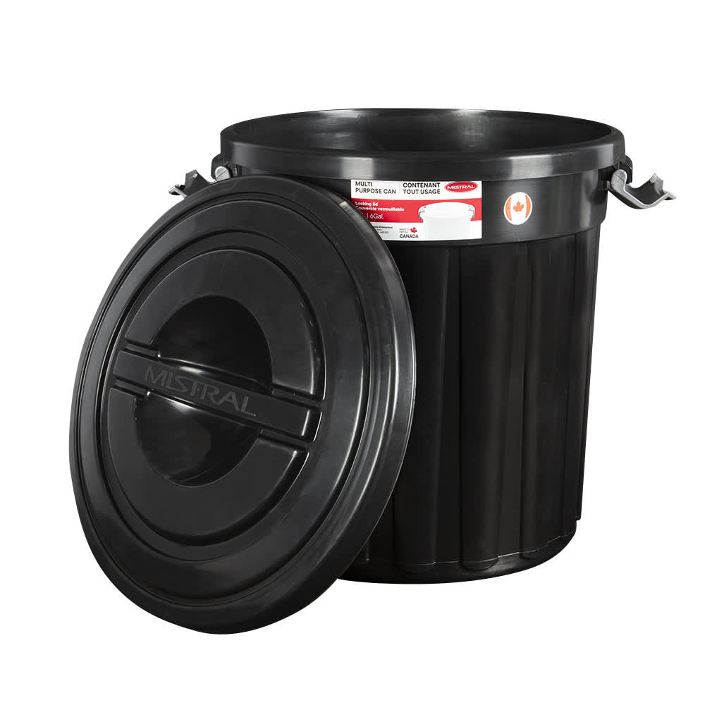 MISTRAL All-Purpose Trash Bin Black 24 L