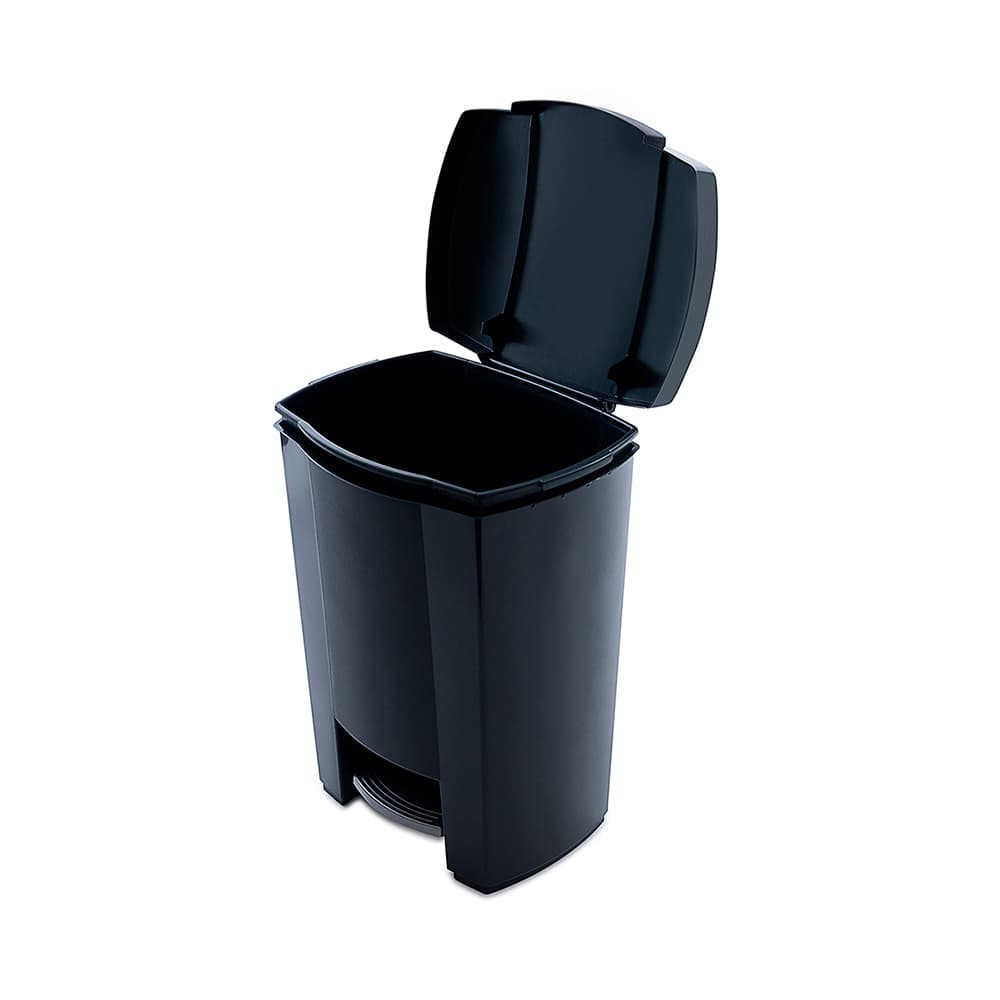 Step Trash Bin Black 30 L