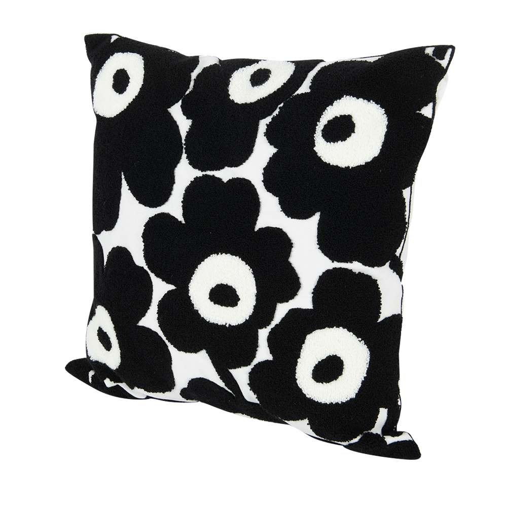 ASTELLA Black and White Flowers Cushion 17 3/4 in. x 17 3/4 in.