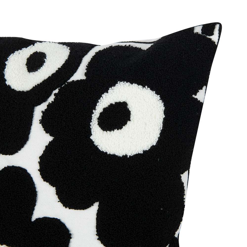 ASTELLA Black and White Flowers Cushion 17 3/4 in. x 17 3/4 in.