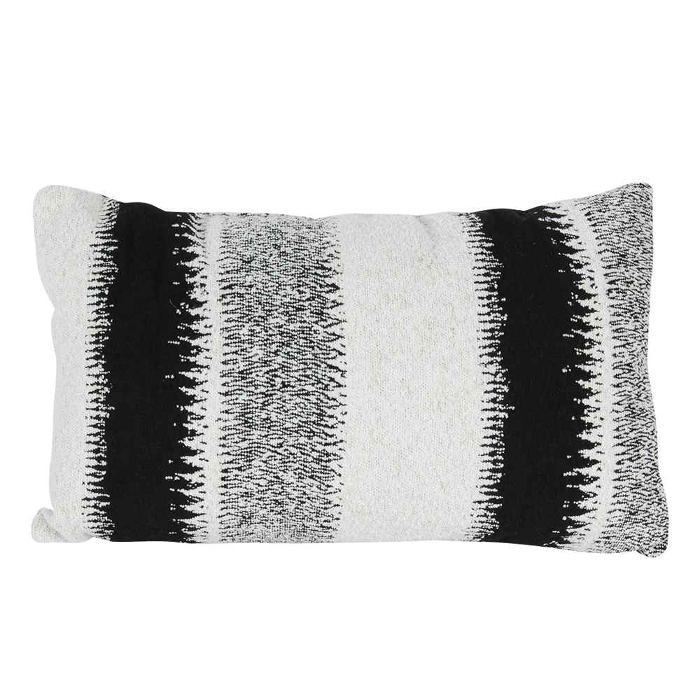 Coussin à rayures grises et noires 18 7/8 po x 11 3/8 po ASTELLA