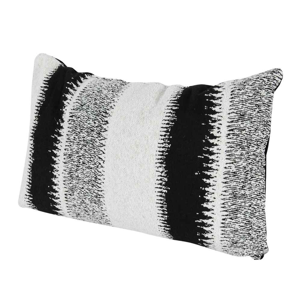 Coussin à rayures grises et noires 18 7/8 po x 11 3/8 po ASTELLA