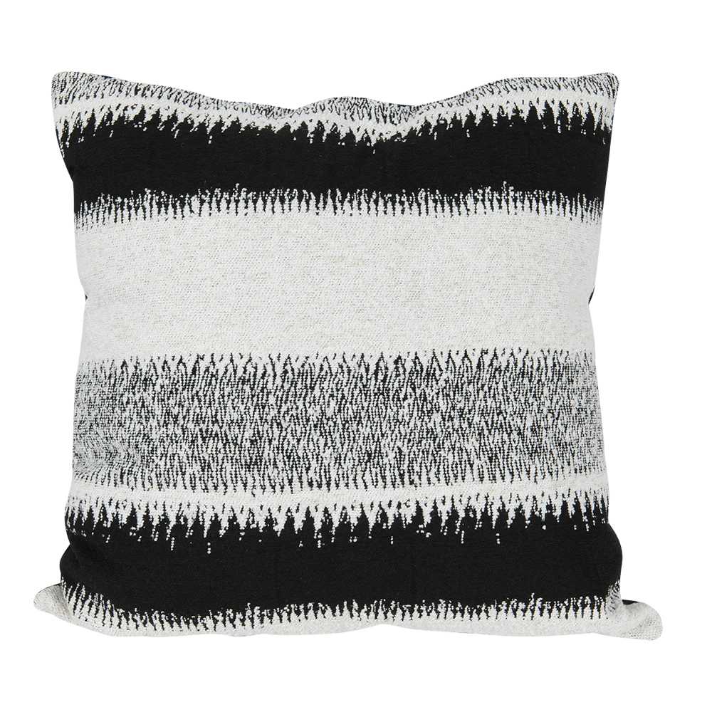 Coussin à rayures grises et noires 17 3/4 po x 17 3/4 po ASTELLA