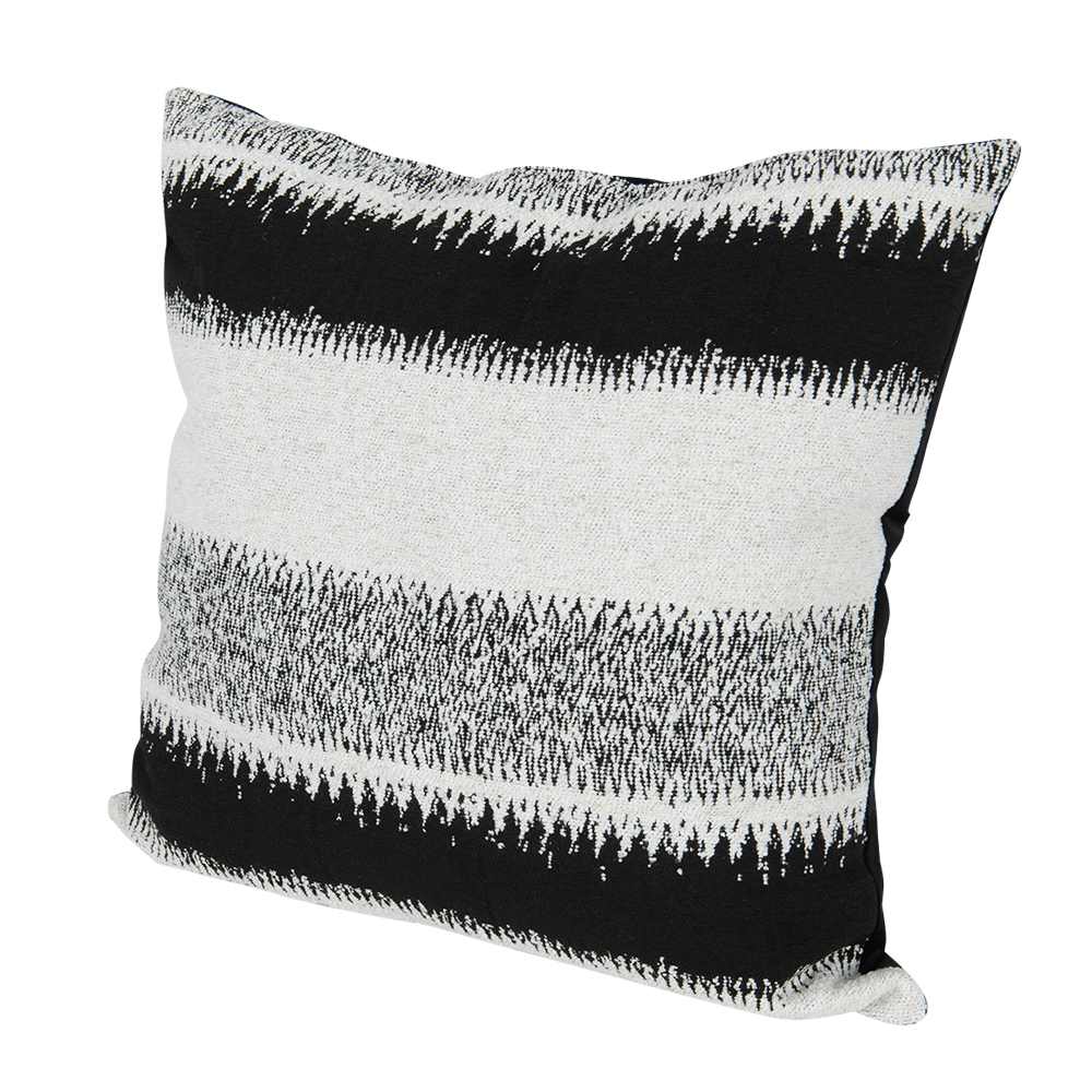 Coussin à rayures grises et noires 17 3/4 po x 17 3/4 po ASTELLA