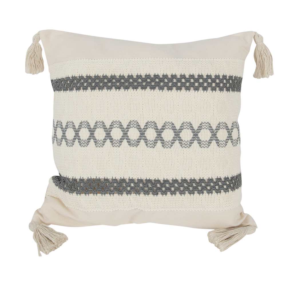 Coussin Hampton gris 17 3/4 po x 17 3/4 po ASTELLA