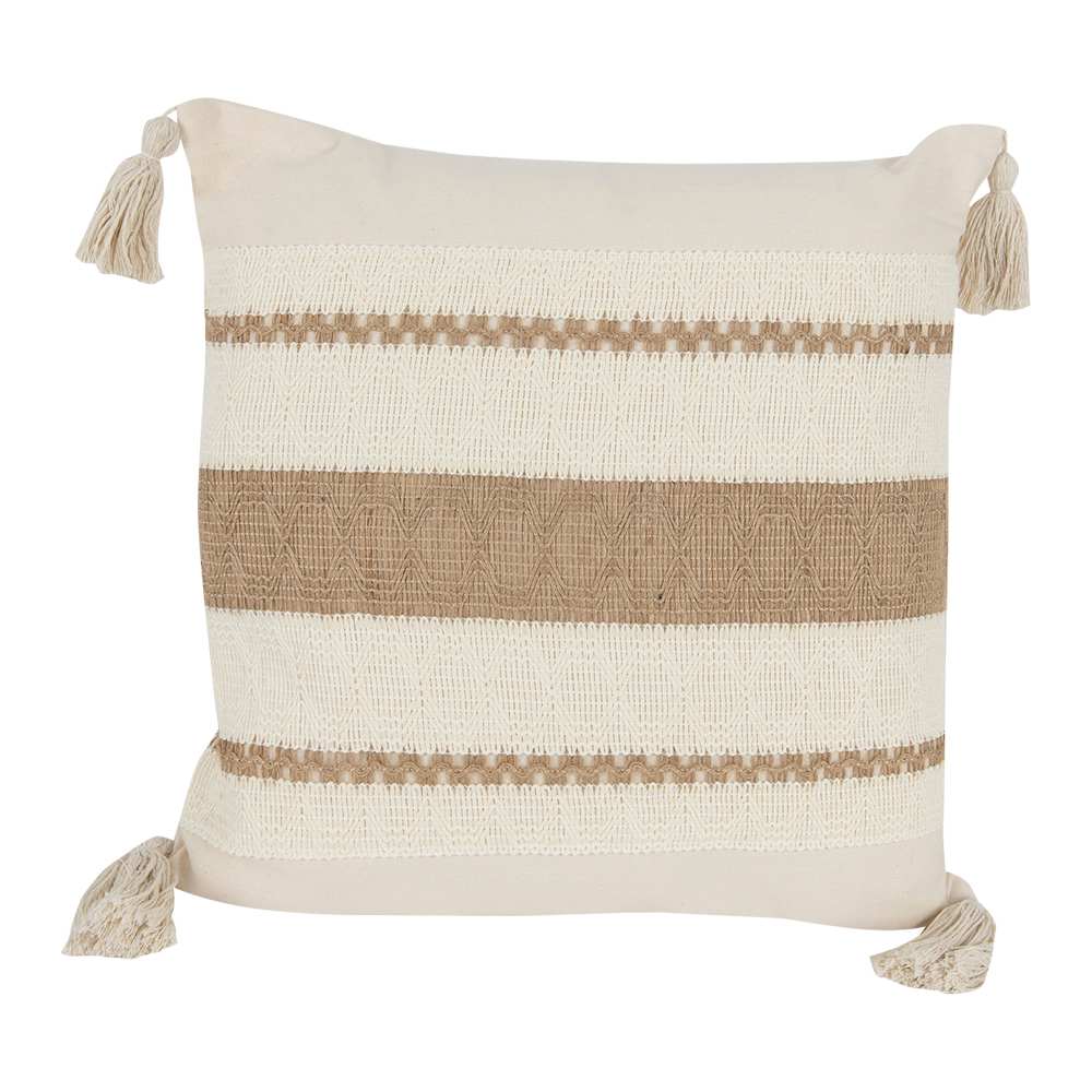 Coussin Hampton beige 17 3/4 po x 17 3/4 po ASTELLA