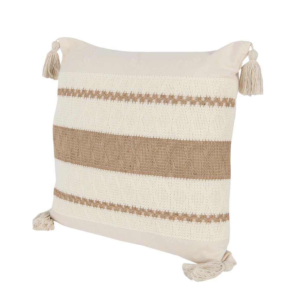 Coussin Hampton beige 17 3/4 po x 17 3/4 po ASTELLA