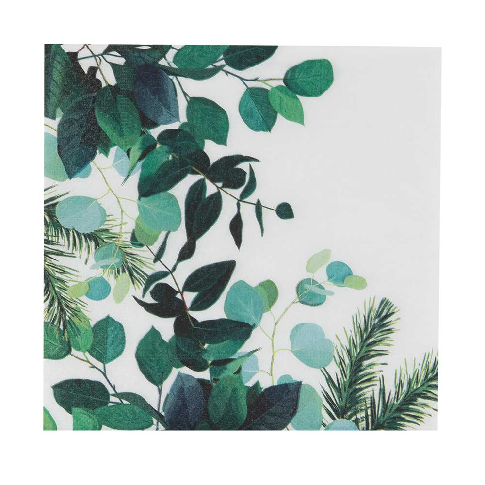 Serviettes de table Branches vertes Pqt/20