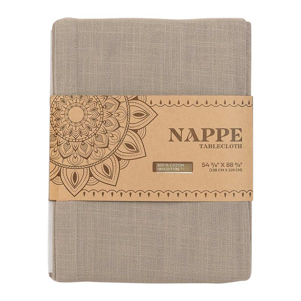 Nappe rectangle en coton beige 54&nbsp;3/8&nbsp;po&nbsp;x&nbsp;88&nbsp;5/8po