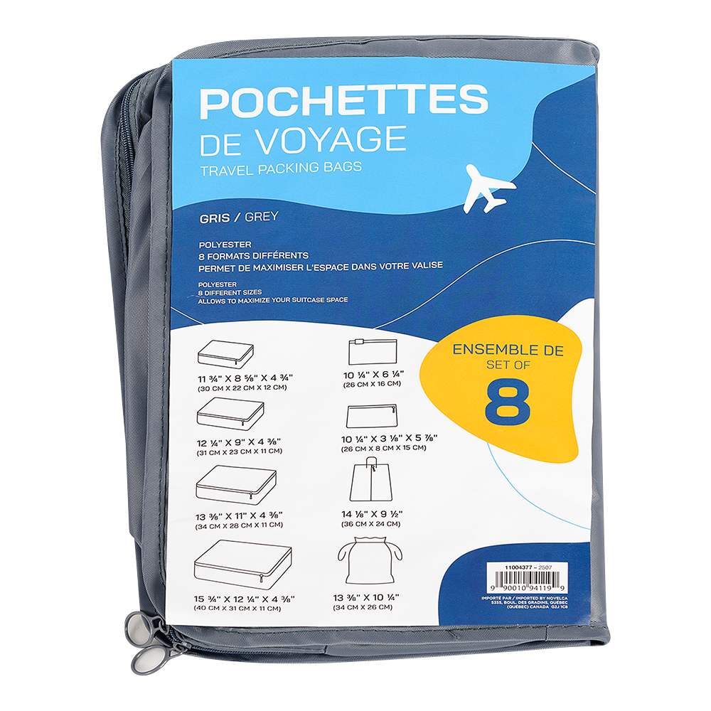 Set of 8 Travel Packing Bags