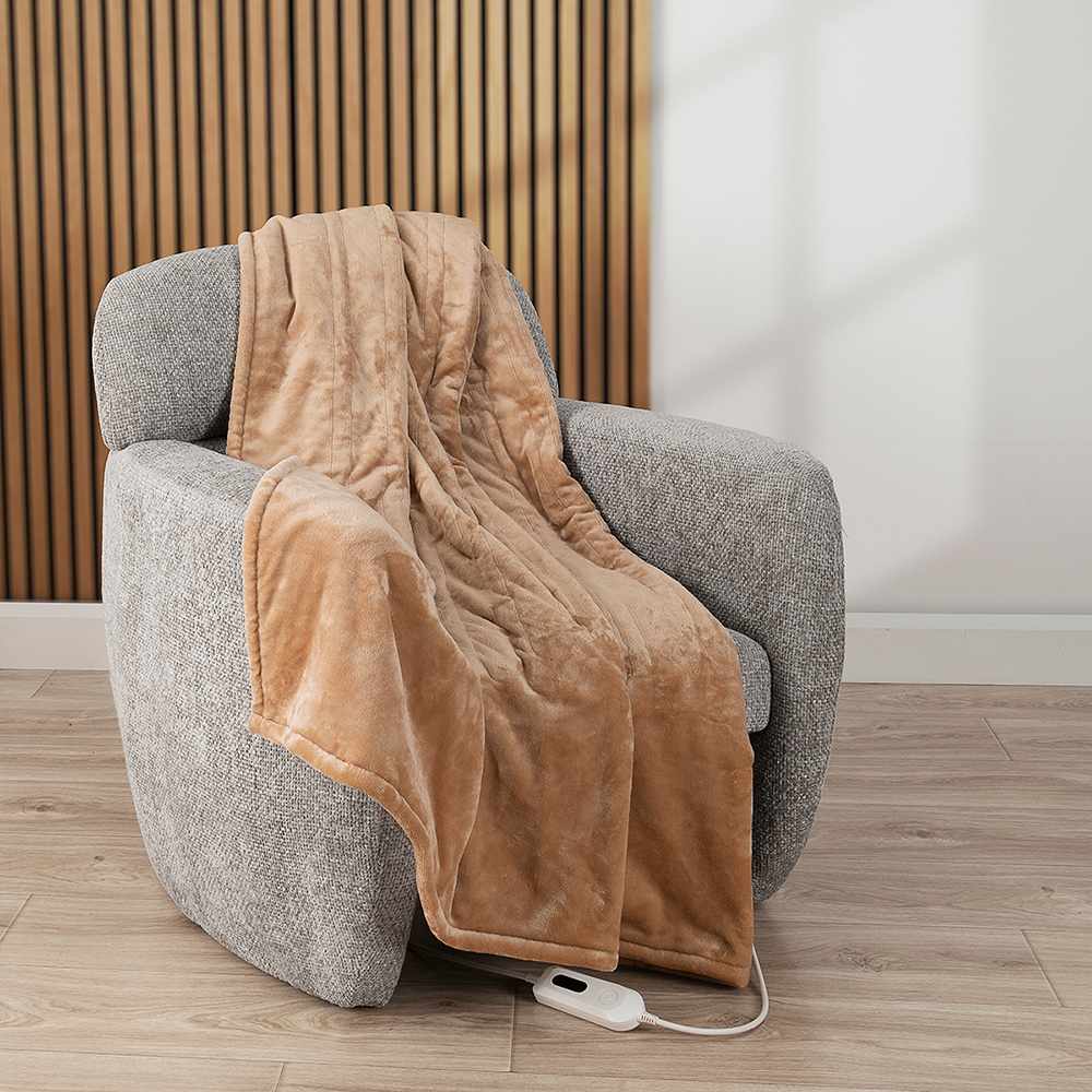 Couverture chauffante beige 50 po x 60 po VERTUO