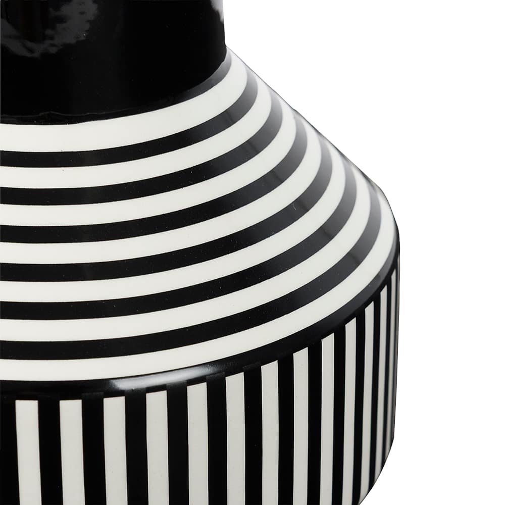 Vase décoratif en céramique noir et blanc ASTELLA