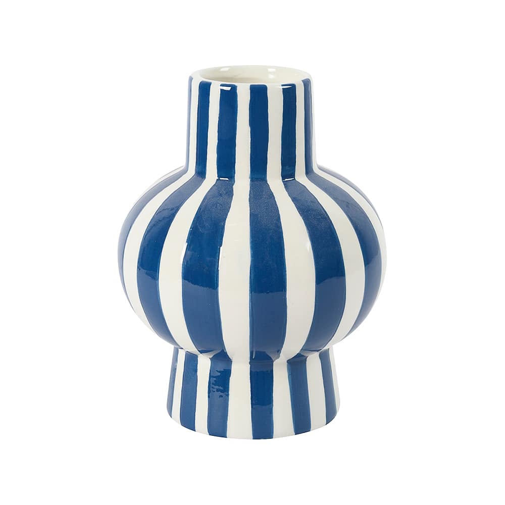 Vase décoratif en céramique bleu et blanc ASTELLA