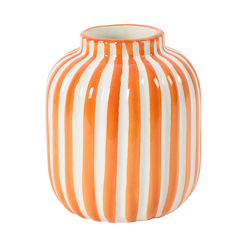 Vase décoratif en céramique orange et blanc ASTELLA