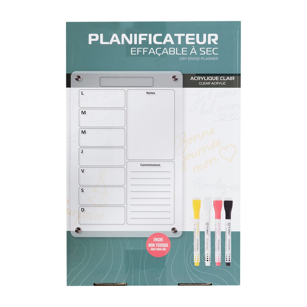 Planificateur effaçable à sec