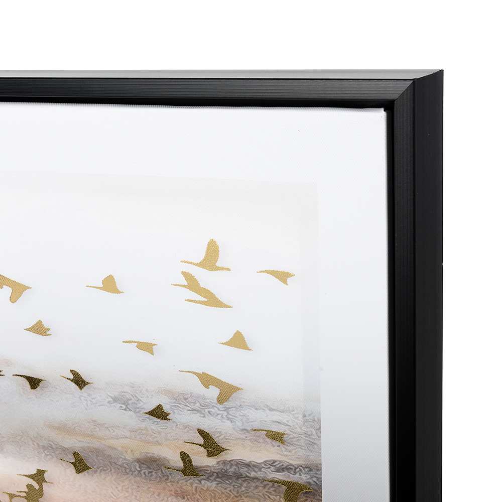 Reproduction sur toile Oiseaux dorés 55 1/8 po x 19 5/8 po VERTUO