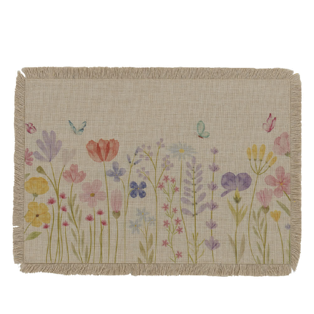 ASTELLA Rectangular Placemat Flowers 17 3/4 in. x 11 3/4 in.