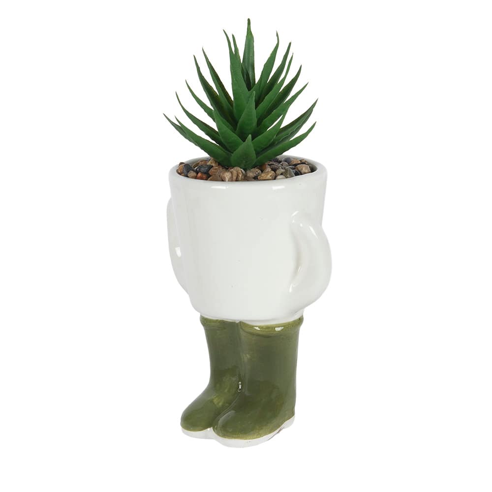 ASTELLA Artificial Plant with Green Boot-Shaped Pot