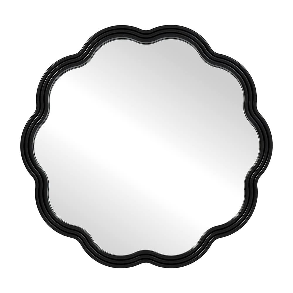 Miroir Amélia avec cadre en plastique noir mat 25&nbsp;po