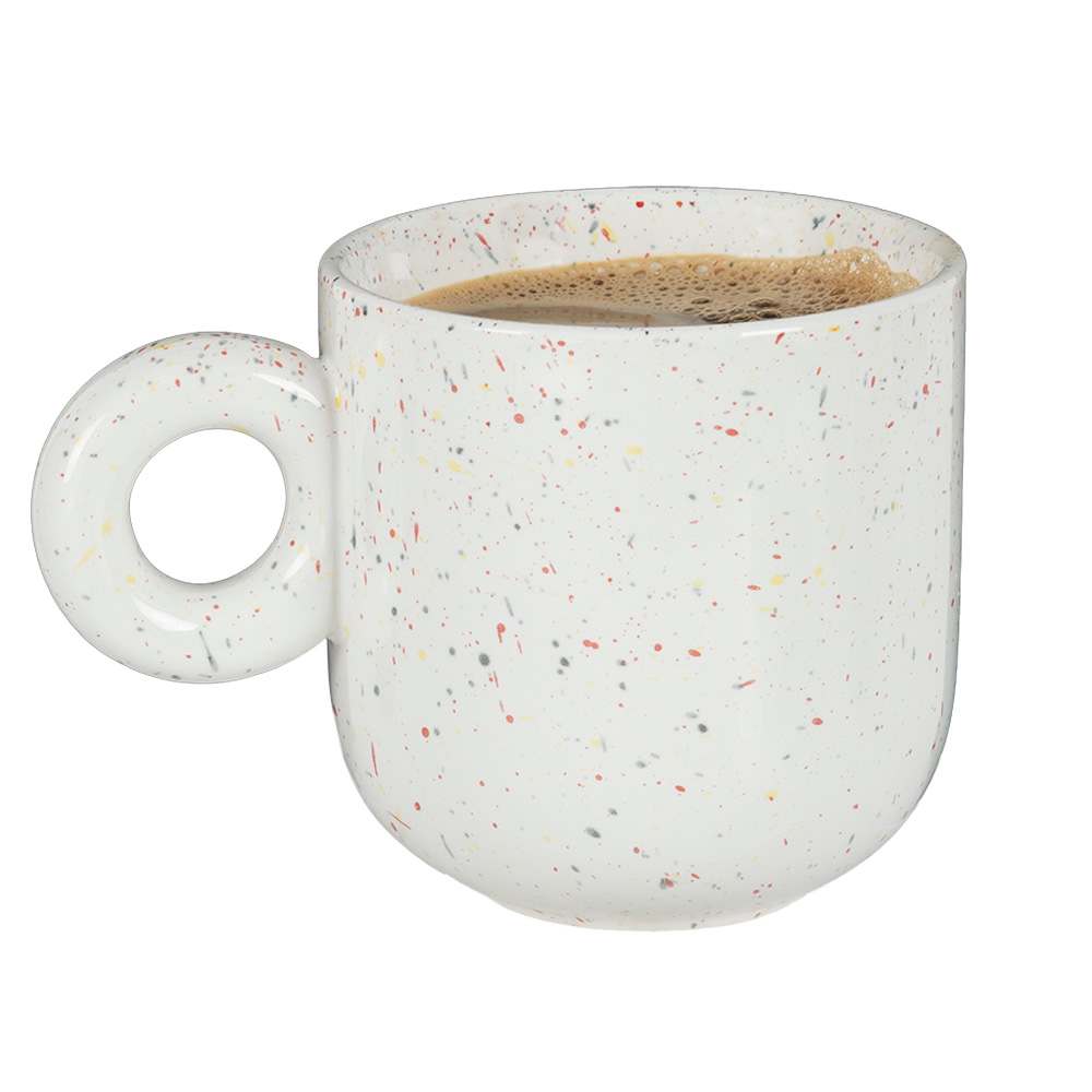 Tasse en céramique Confettis blancs 430&nbsp;ml ASTELLA