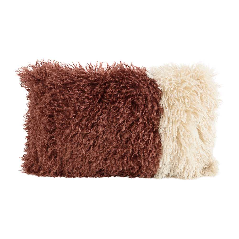Coussin Highland bordeaux et beige 11 3/4 po x 19 5/8 po ASTELLA