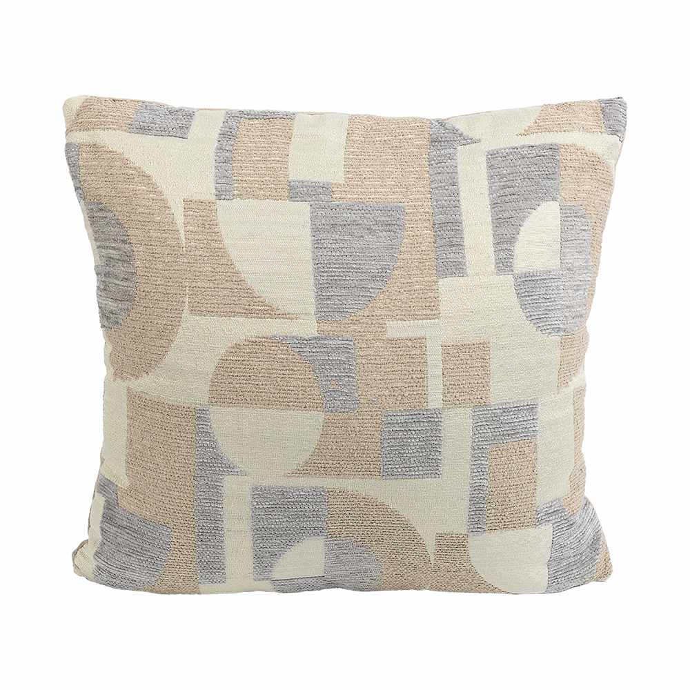 Coussin Géo beige 17 3/4 po x 17 3/4 po ASTELLA