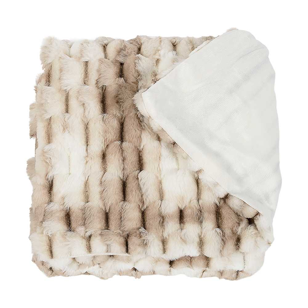Jeté Fourrure beige 51 1/8 po x 63 po ASTELLA