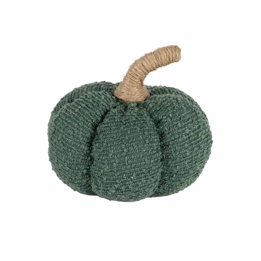 Petite citrouille décorative en tissu vert 4 3/4 po ASTELLA