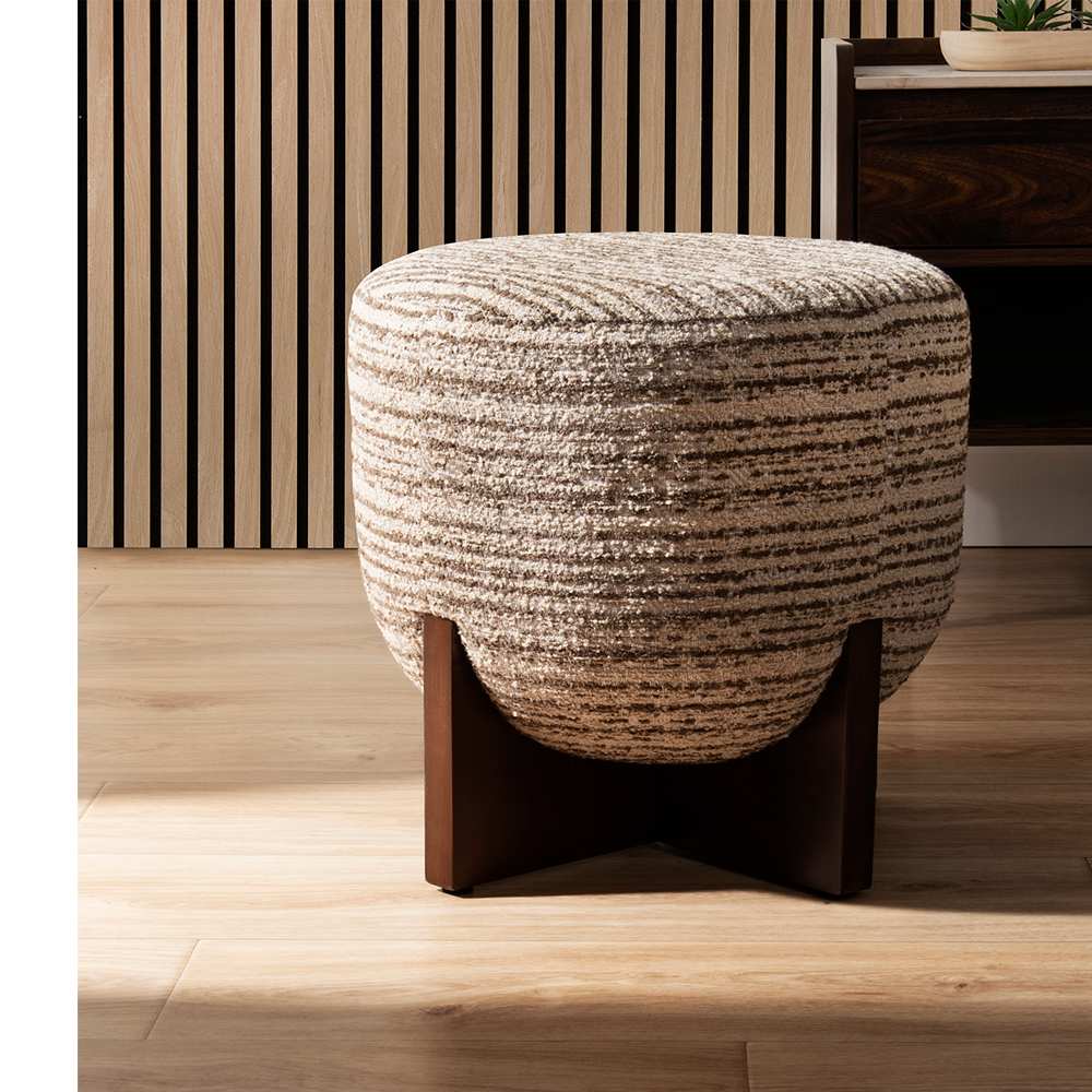 Pouf Kuala naturel et beige&nbsp;15&nbsp;3/4 po ASTELLA