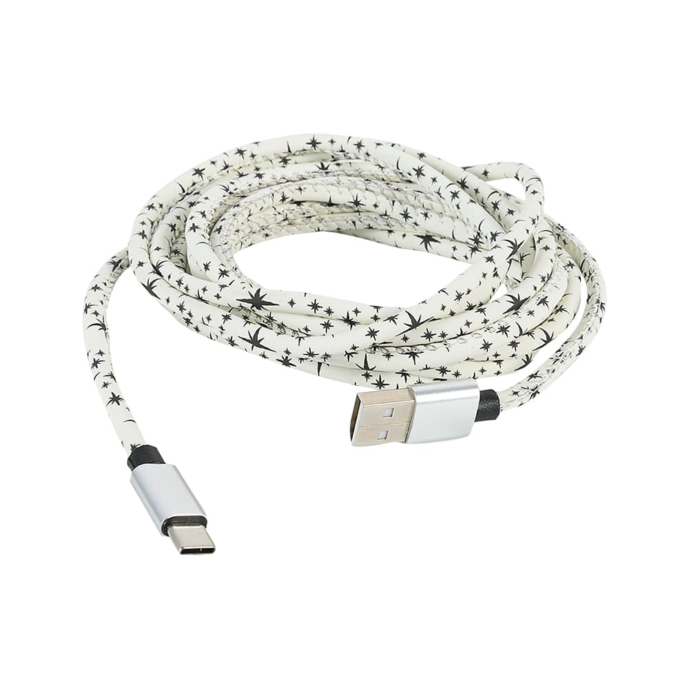 Câble phosphorescent USB à USB type-C 3 m