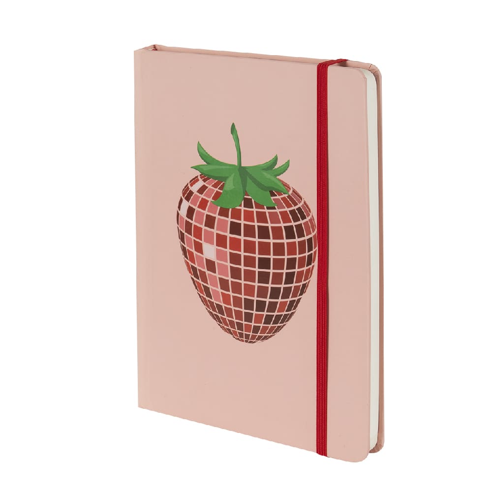 Carnet de notes fraise avec élastique