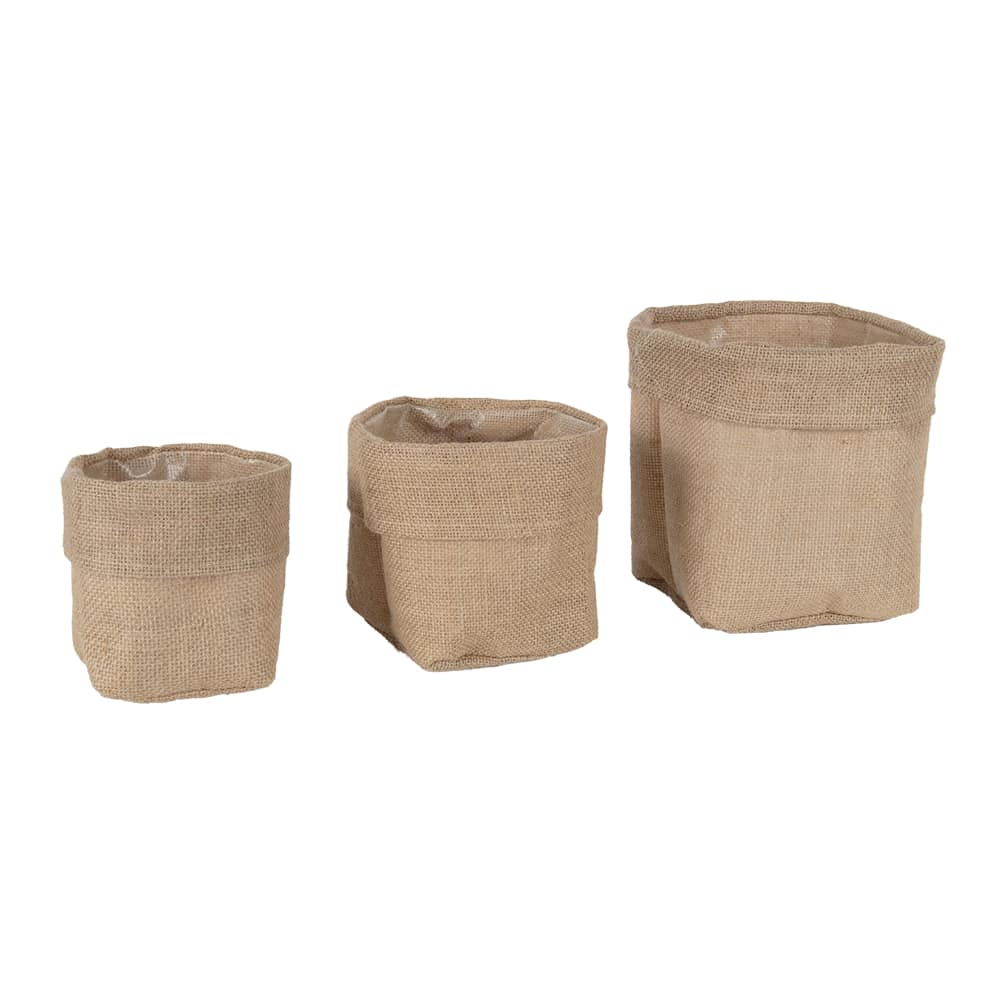 Ensemble de 3 cache-pots en lin 4 po à 6 po ASTELLA