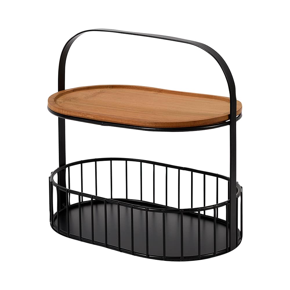 Panier de rangement en métal à 2&nbsp;étages 9&nbsp;5/8&nbsp;po