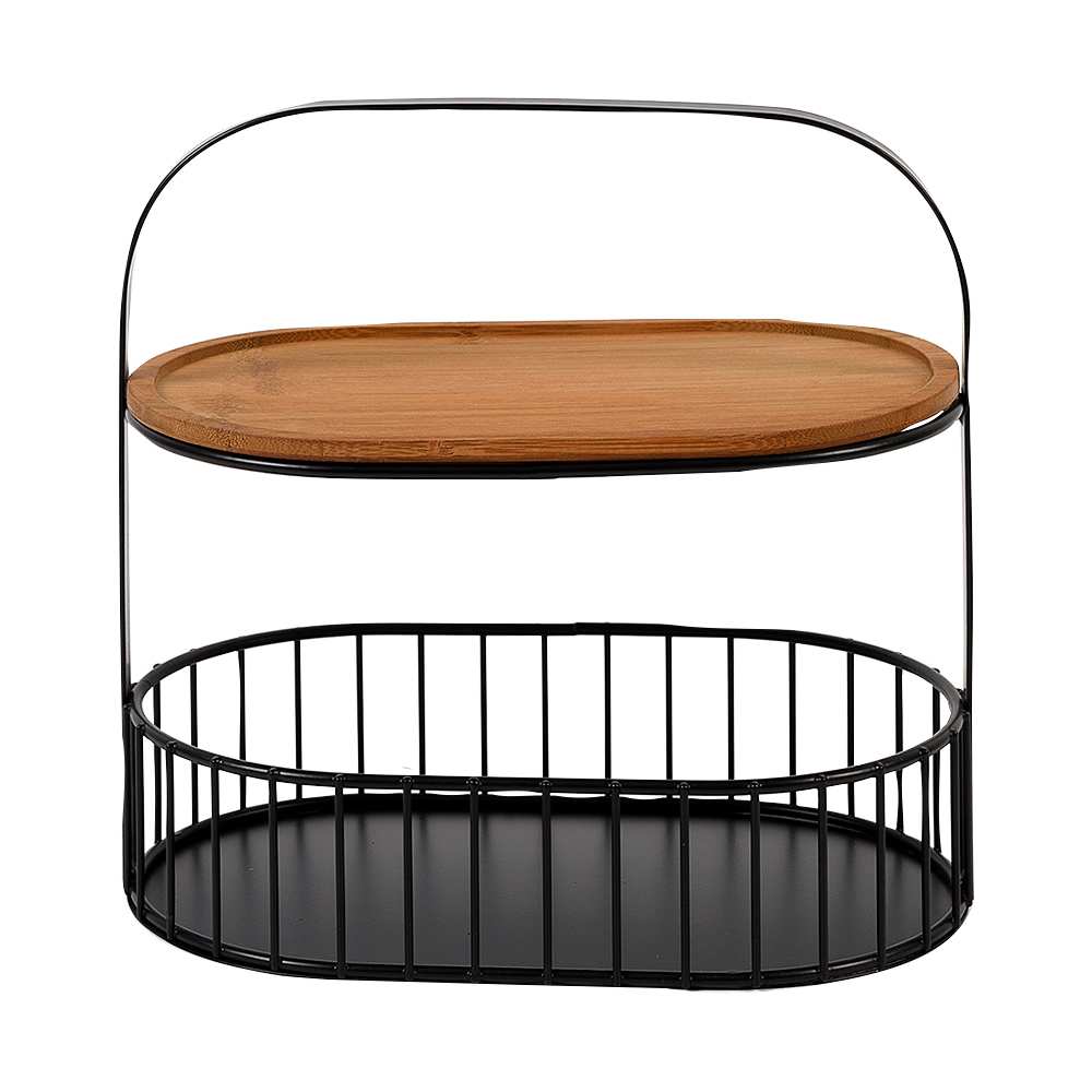 Panier de rangement en métal à 2&nbsp;étages 9&nbsp;5/8&nbsp;po