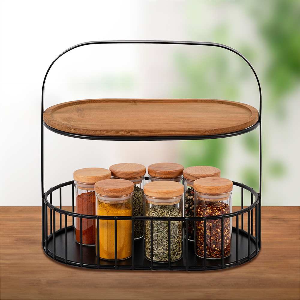 Panier de rangement en métal à 2&nbsp;étages 9&nbsp;5/8&nbsp;po