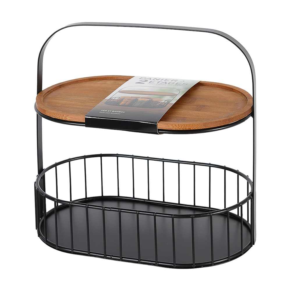 Panier de rangement en métal à 2&nbsp;étages 9&nbsp;5/8&nbsp;po