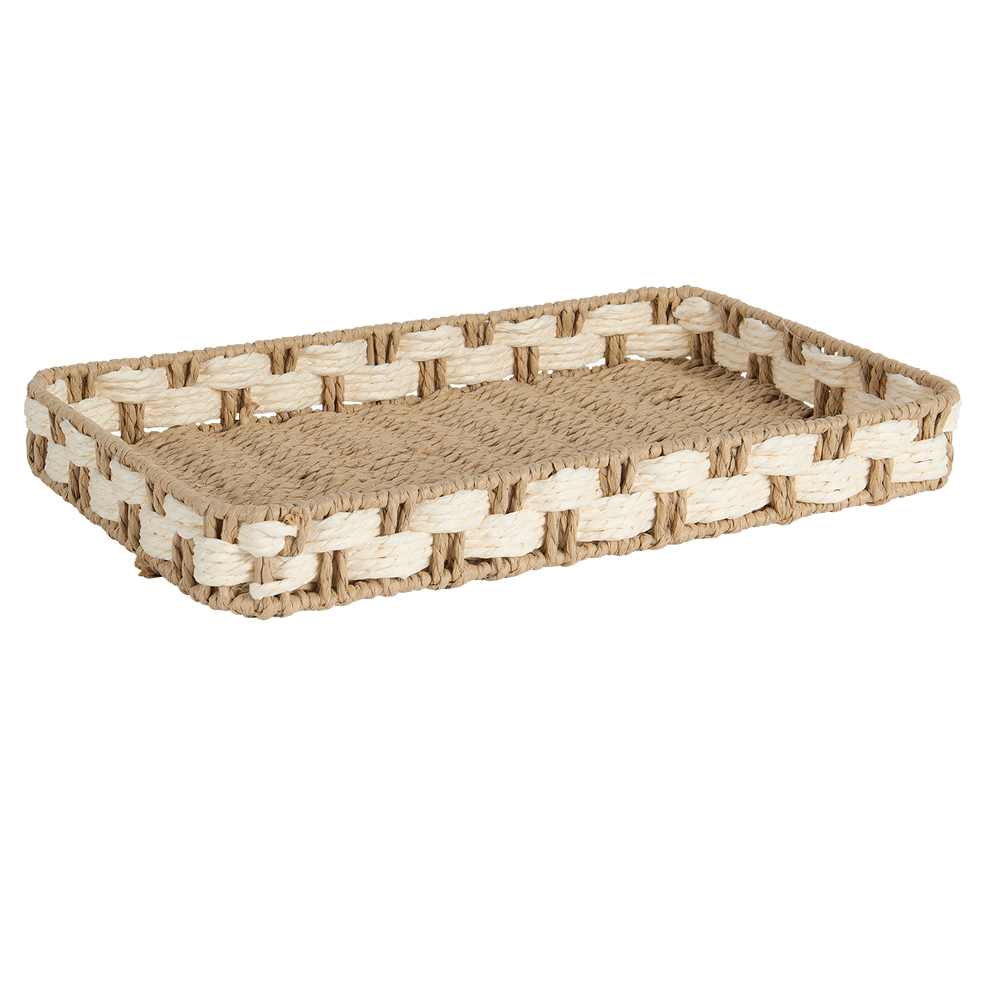 Plateau décoratif rectangulaire à motif de damier ASTELLA