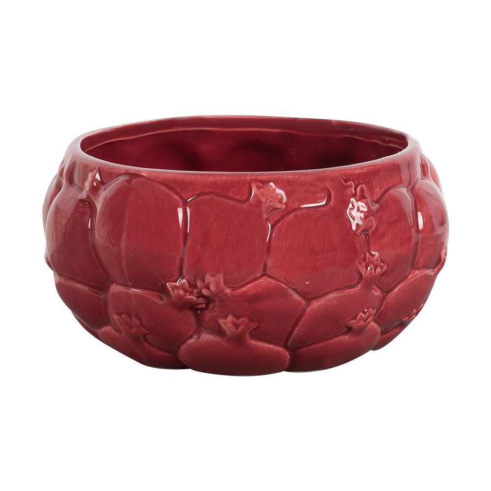 Bol décoratif en céramique rouge ASTELLA