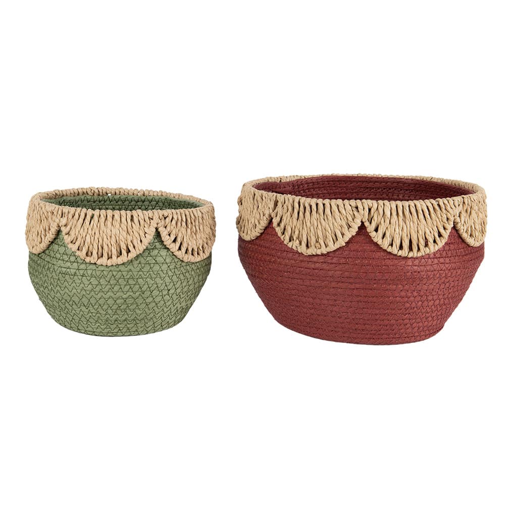 Ensemble de 2 paniers en corde de papier Nature ASTELLA