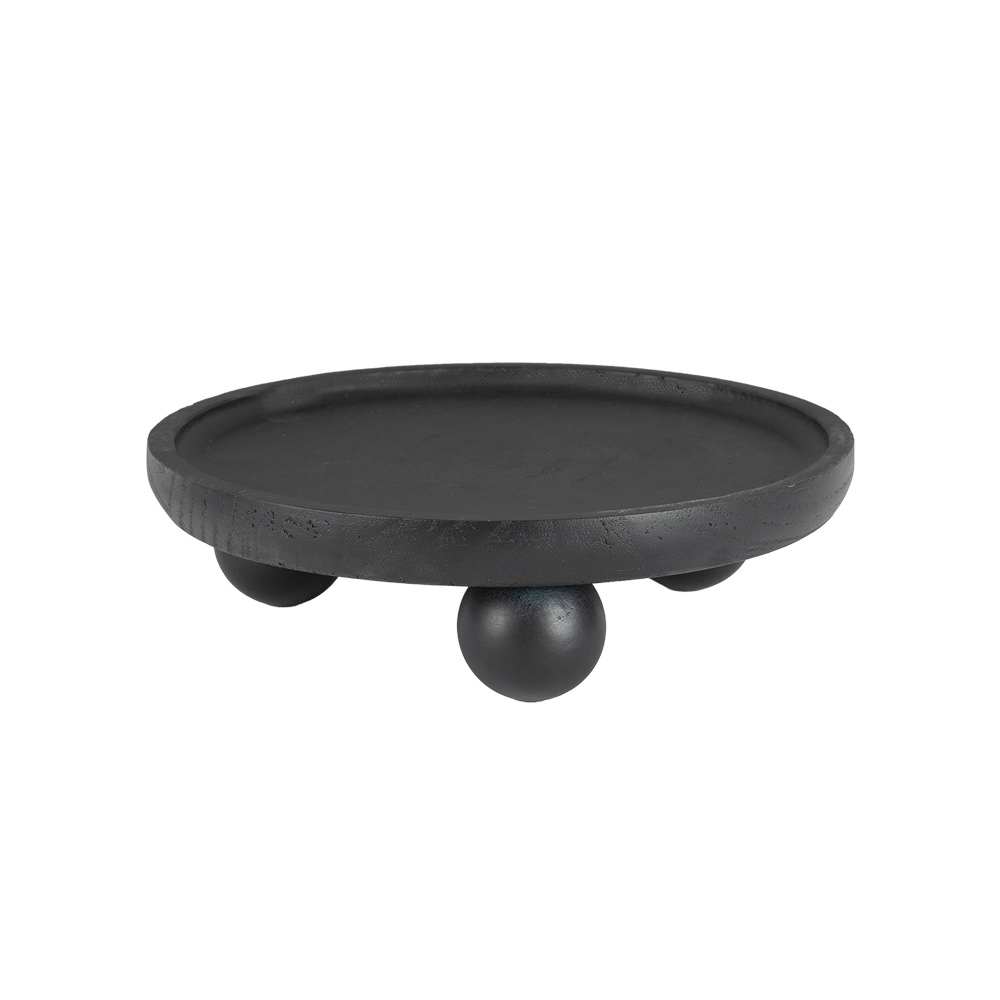 Plateau décoratif rond en bois ASTELLA