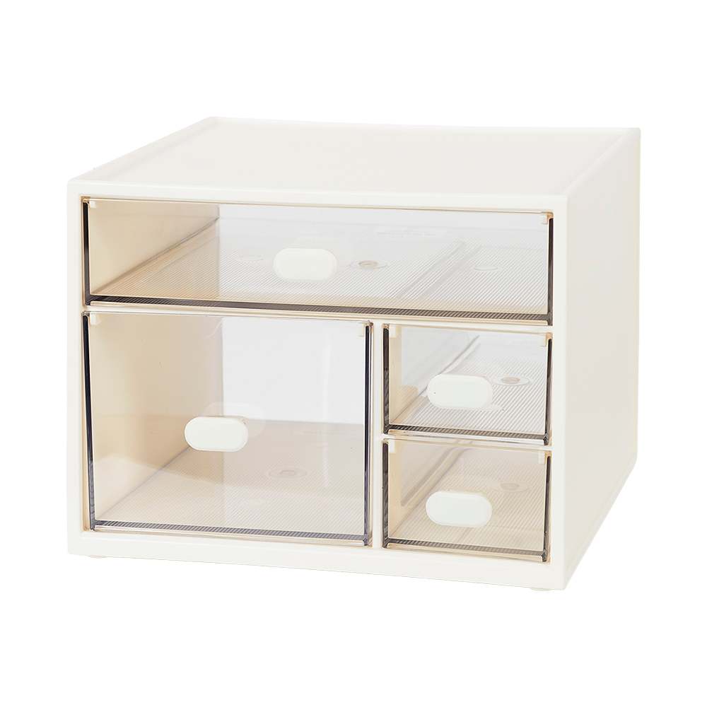 Boîte de rangement à 4 tiroirs blanc PRATICO