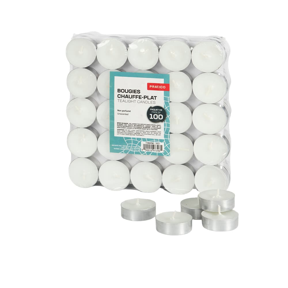 Bougies chauffe-plat Pqt/100 PRATICO