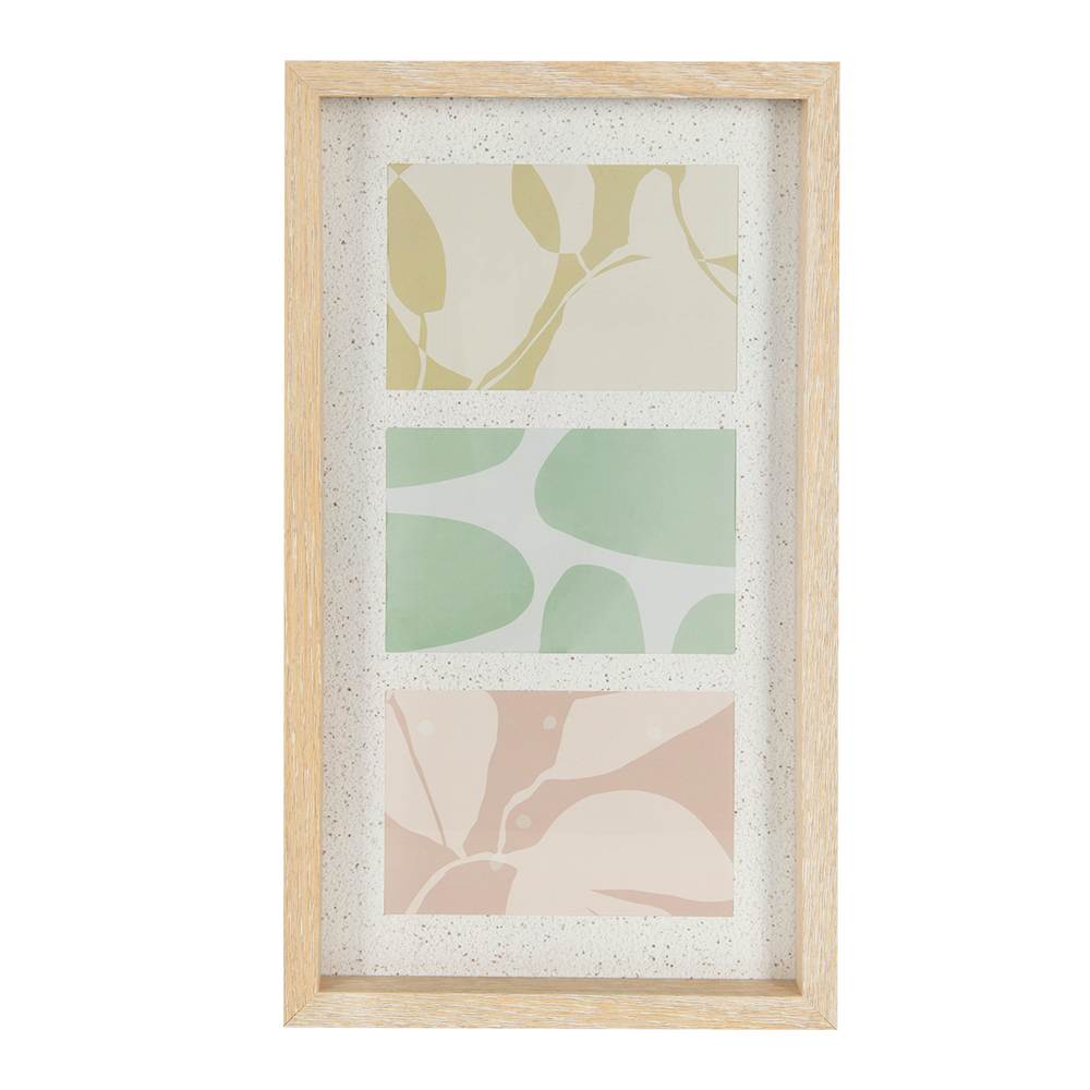 Cadre photo triple pour image 4 po x 6 po beige et naturel ASTELLA