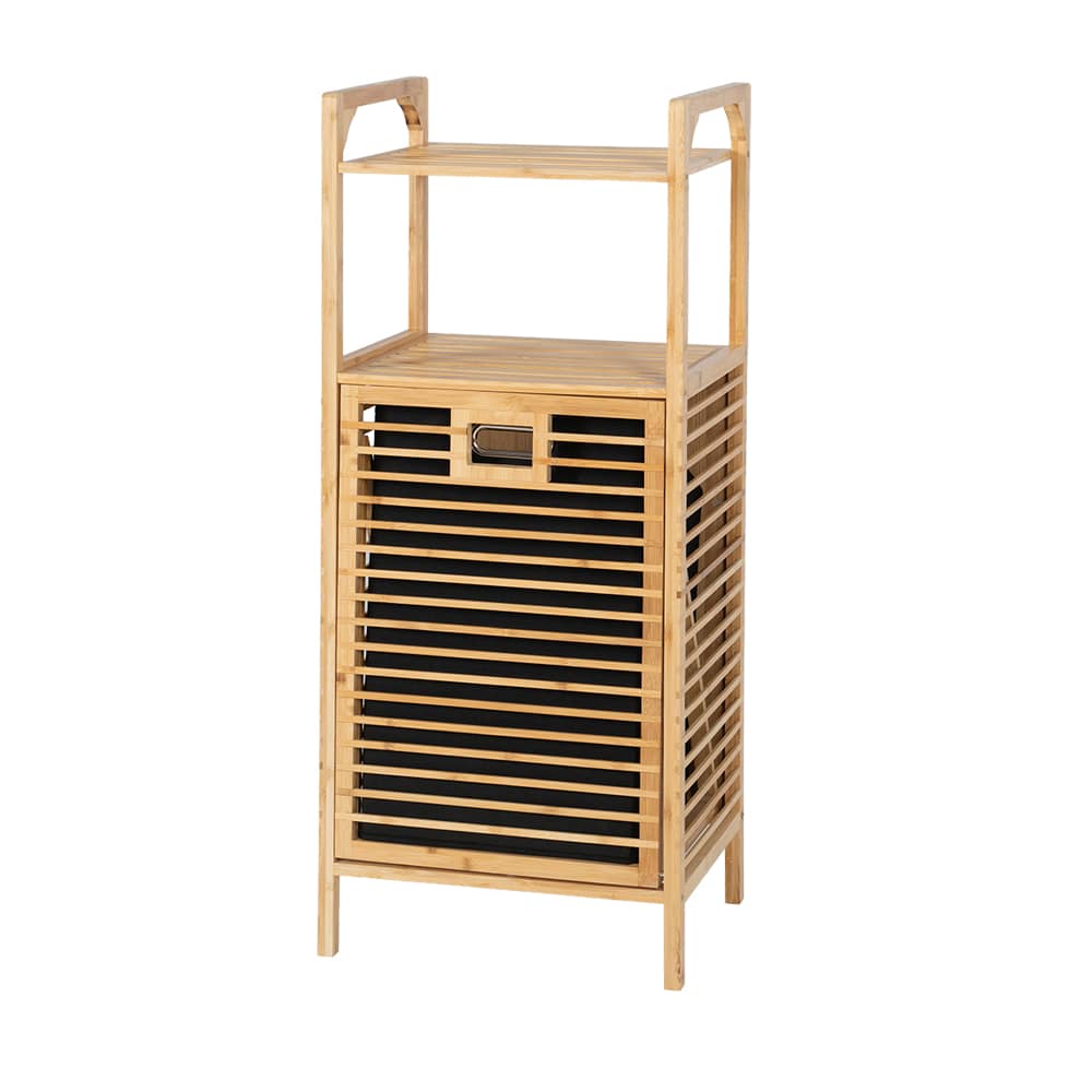 Étagère et panier à linge en bambou naturel PRATICO